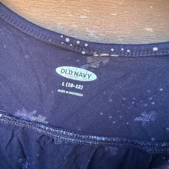 Old Navy Cold Shoulder Floral Top Girls Size L 10/12 Black With Yellow & Pink Fl - Picture 2 of 10